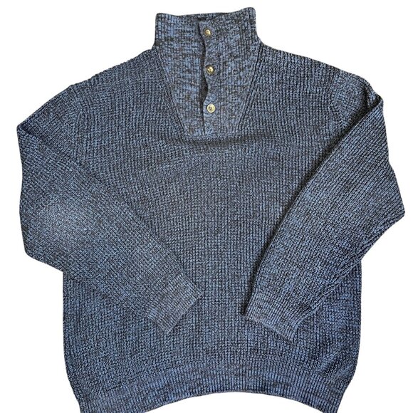 St Johns Bay Sweater Men 2XL Button Mock Neck Pullover Commando Classic Academia - Picture 8 of 12